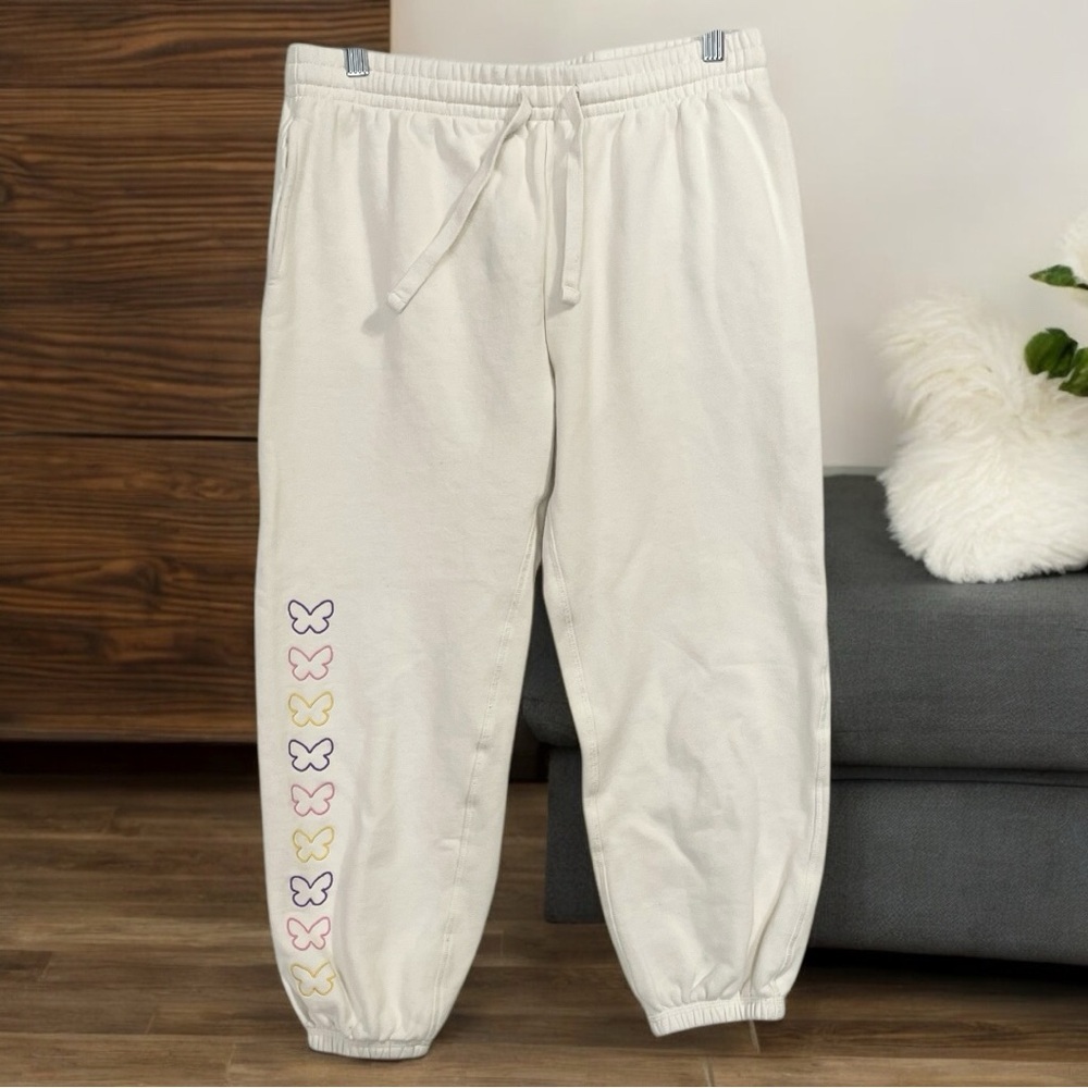Frasier Sterling Loungewear Butterfly Cropped cozy Sweatpants Size M‎